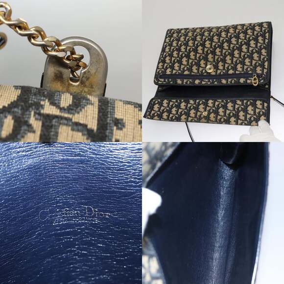 DIOR Trotter Canvas Shoulder Bag Navy - Picture 11 of 12